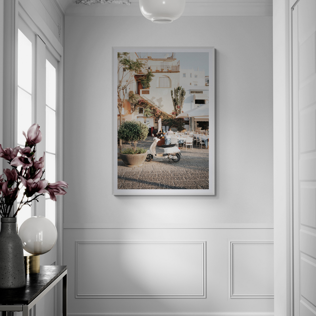 Ristorante Ischia Italian Mediterranean decor wall art framed print styled in a room view 2