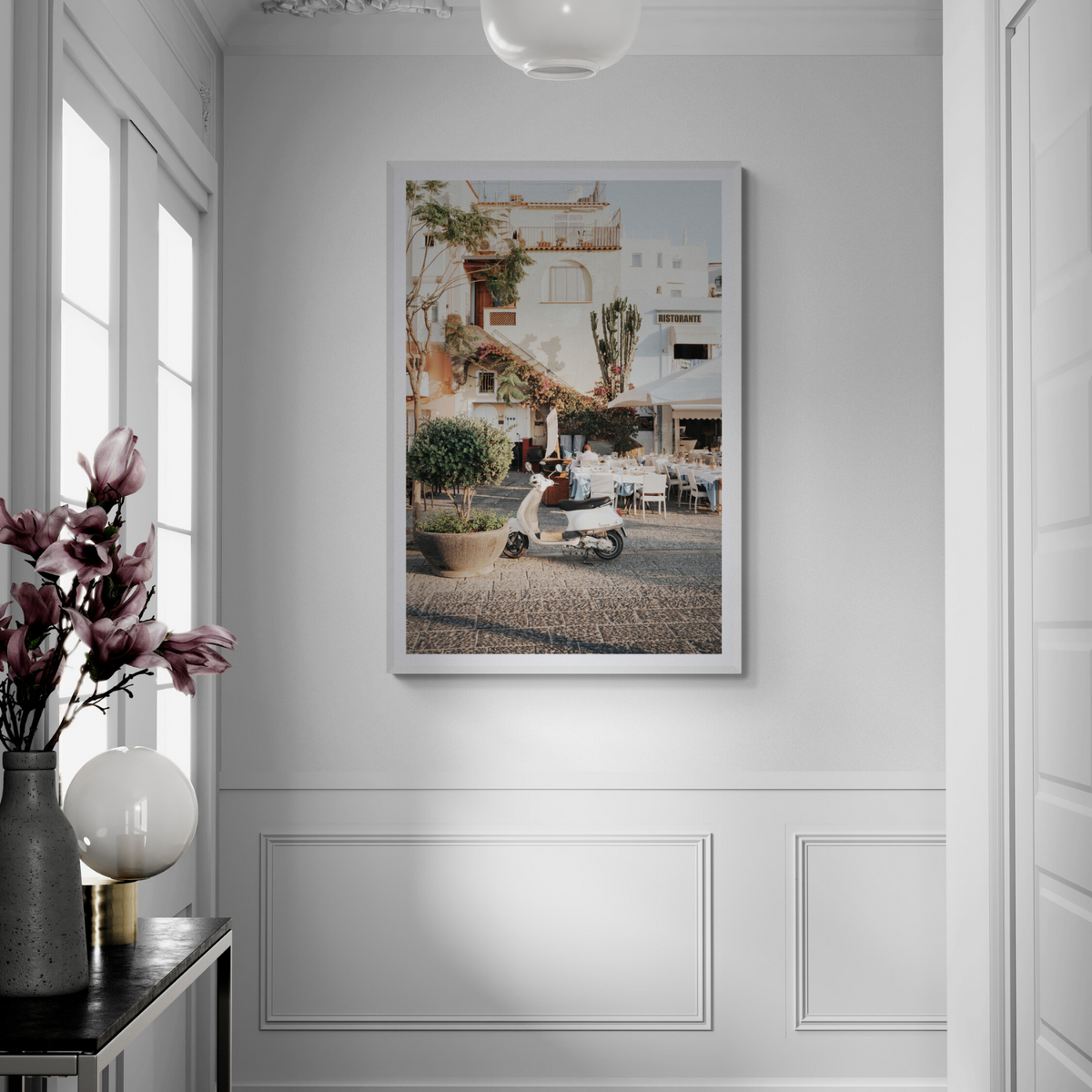 Ristorante Ischia Italian Mediterranean decor wall art framed print styled in a room view 2