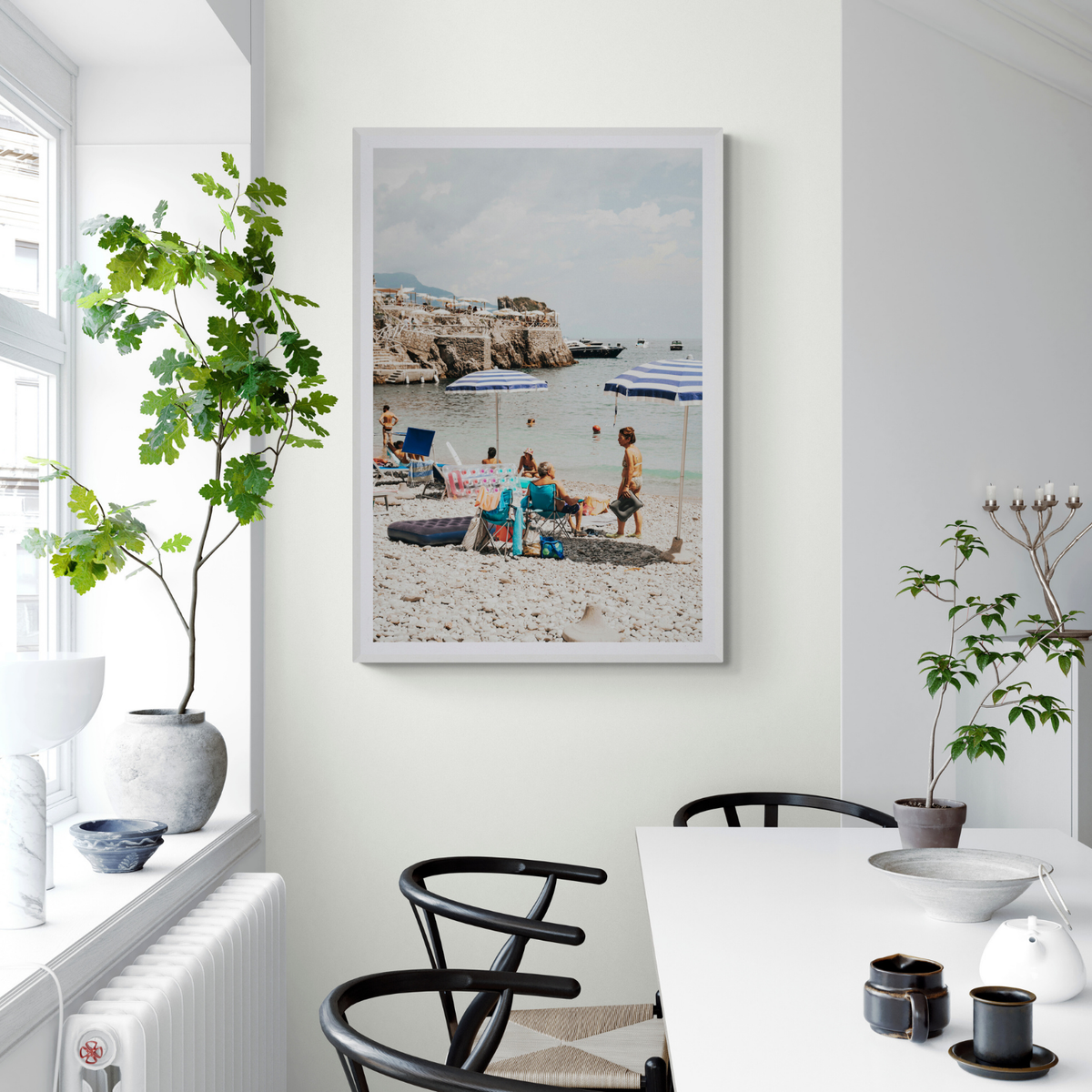 Couple Goals Nerano Amalfi Coast coastal wall art framed print styled in a room view 2