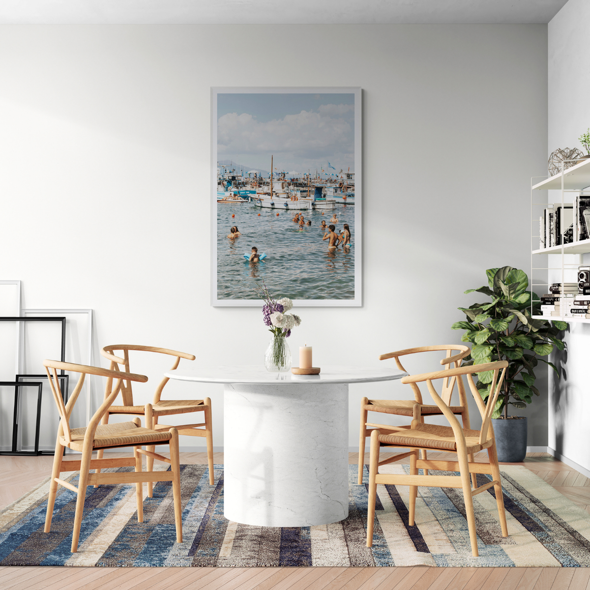 Vacanze Italiane Sorrento Italian coastal wall art framed print styled in a room view 3