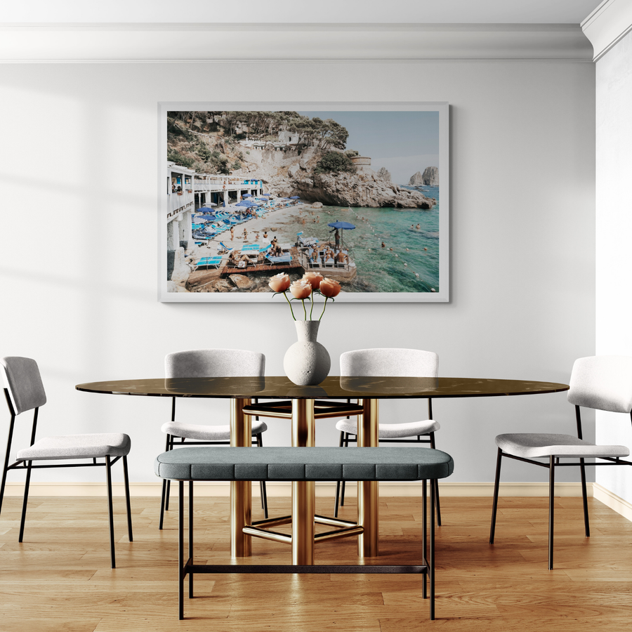Vita Bella Capri Mediterranean wall art framed print styled in a room