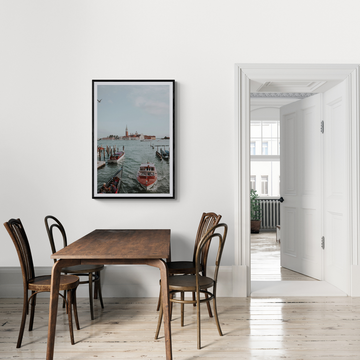 Galleggiante Venice Italian wall art framed print styled in a room view 3