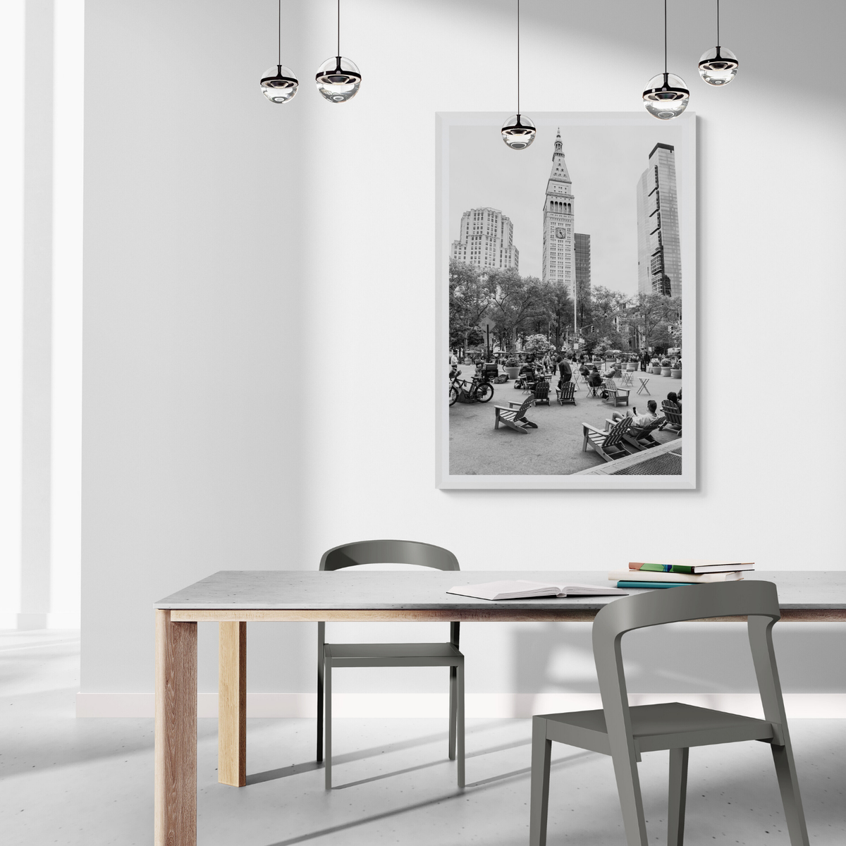 Timeless New York New York NYC Black & White wall art framed print styled in a room view 2