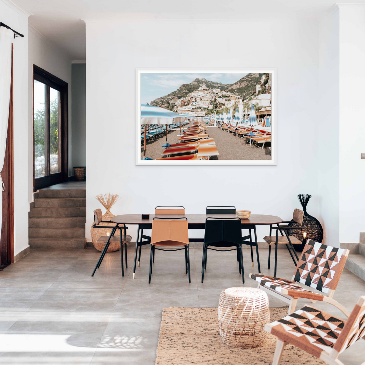 Spiaggia Grande Positano wall art framed print styled in a room