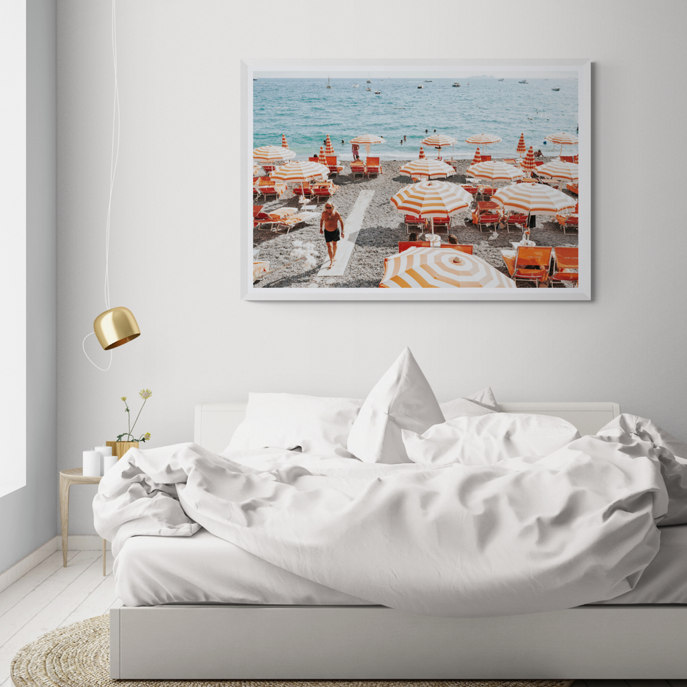 Shoreline Strut Positano wall art framed print styled in a room view 2