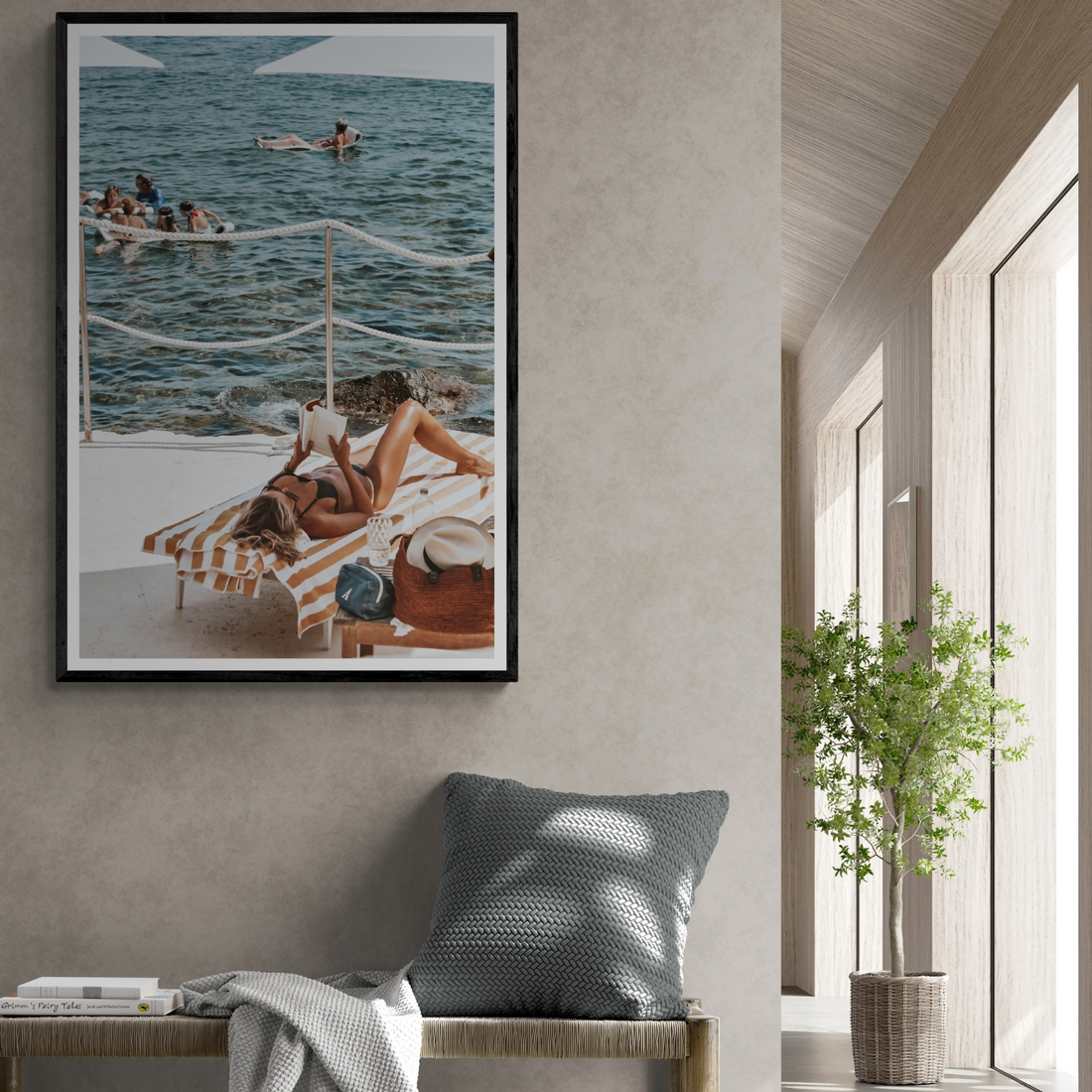 Cloud Nine Tuscany Italian decor wall art framed print styled in a room view 2