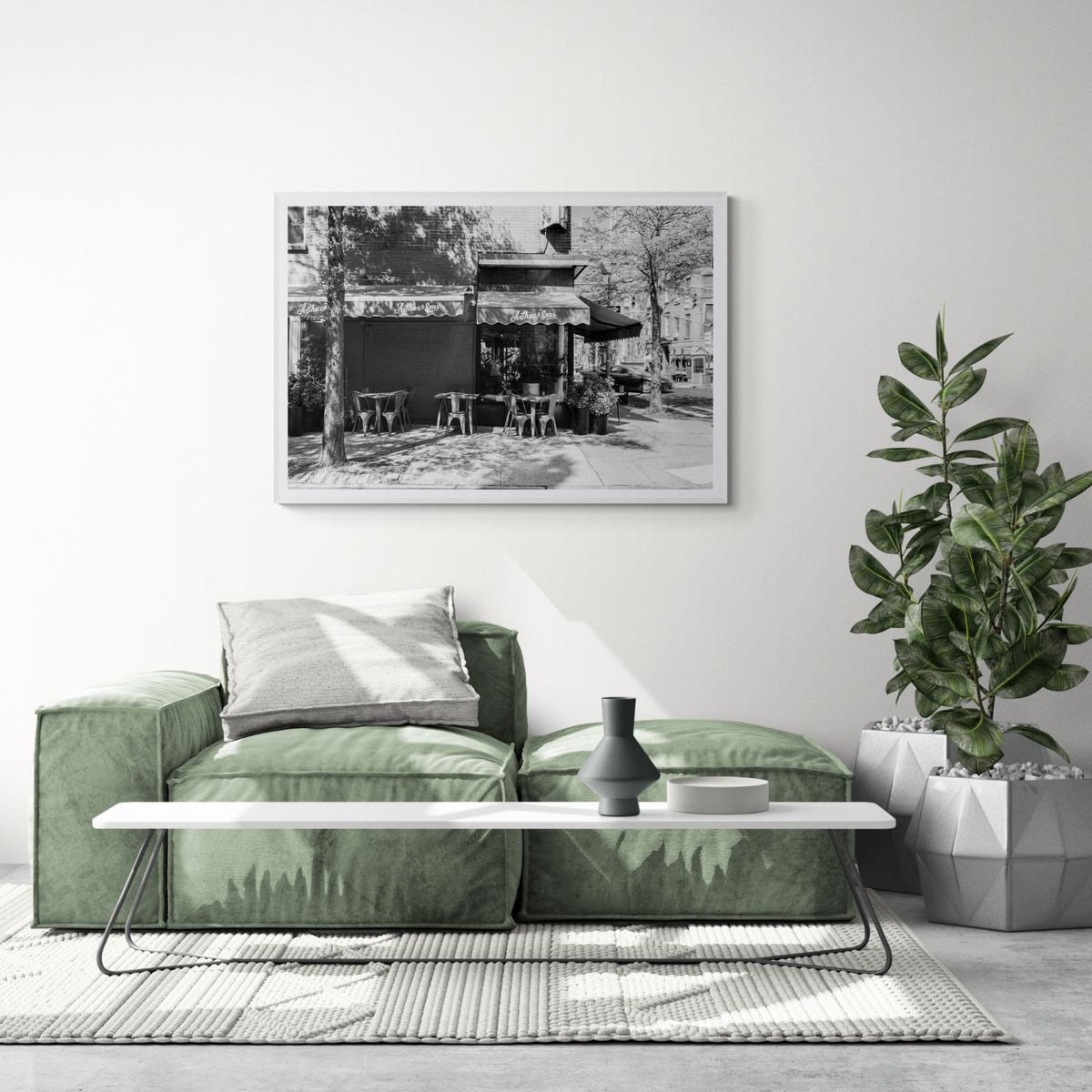 Arthur's Corner New York NYC Restaurant wall art framed print styled in a room view 2