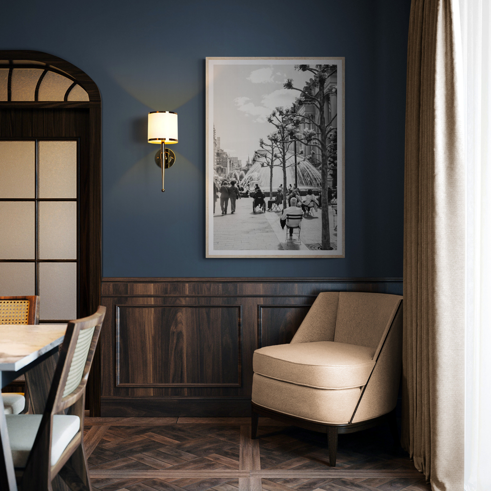 Luminary Noir New York NYC Black & White wall art framed print styled in a room view 2