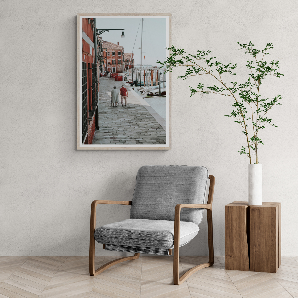OG Casanova Venice Italian wall art framed print styled in a room
