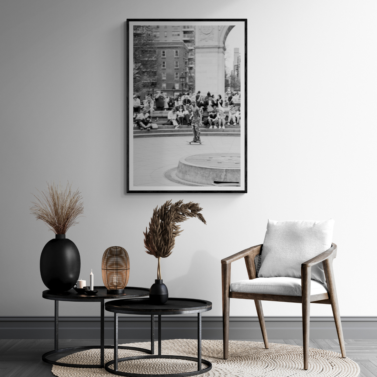Parkside Pirouettes New York NYC Black & White wall art framed print styled in a room