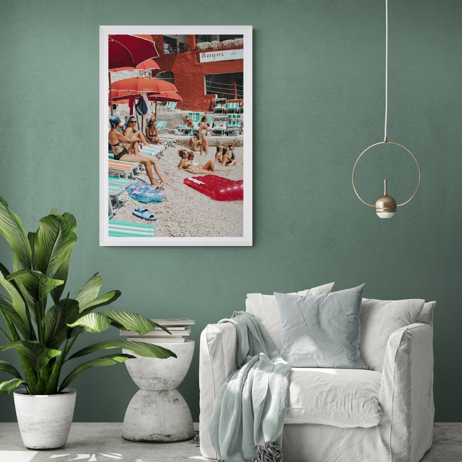 La Dolce Vita Capri Italian Mediterranean decor wall art framed print styled in a room view 2