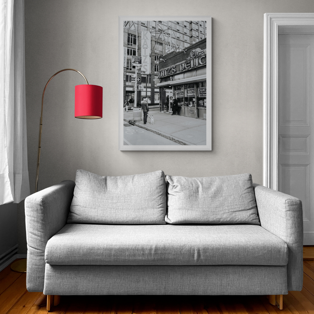 Graphite Gotham New York NYC Black & White wall art framed print styled in a room view 2