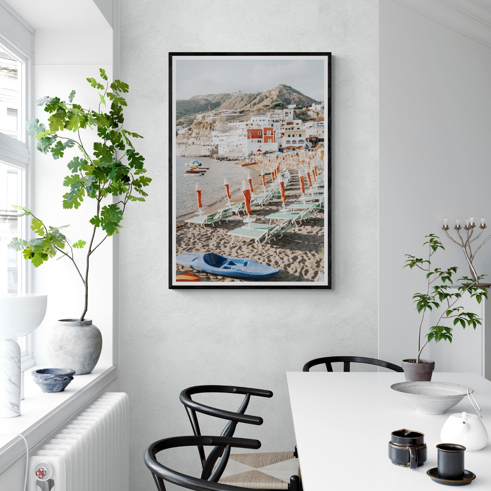 L'Isola del Paradiso Ischia Mediterranean wall art framed print styled in a room view 2