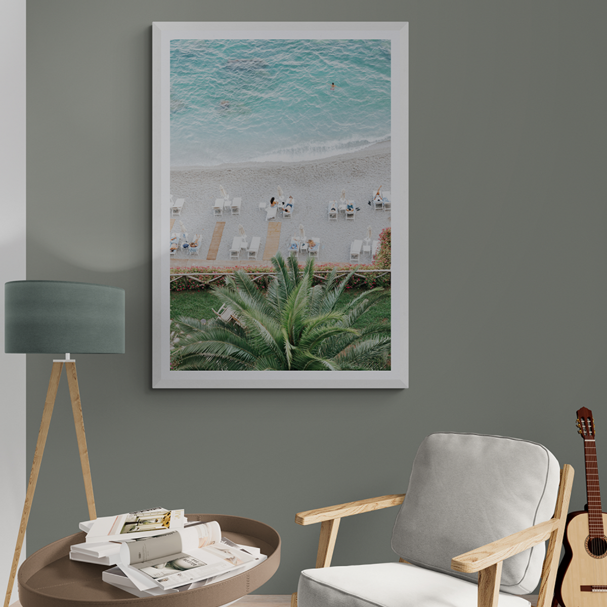 Paradiso Amalfi Mediterranean wall art framed print styled in a room view 2