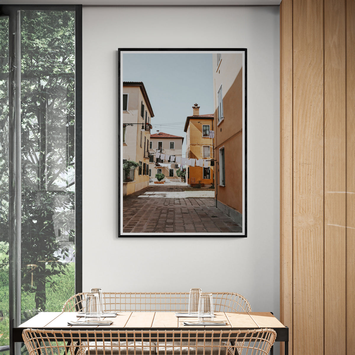 Terraferma framed wall art print styled in a hospitality setting