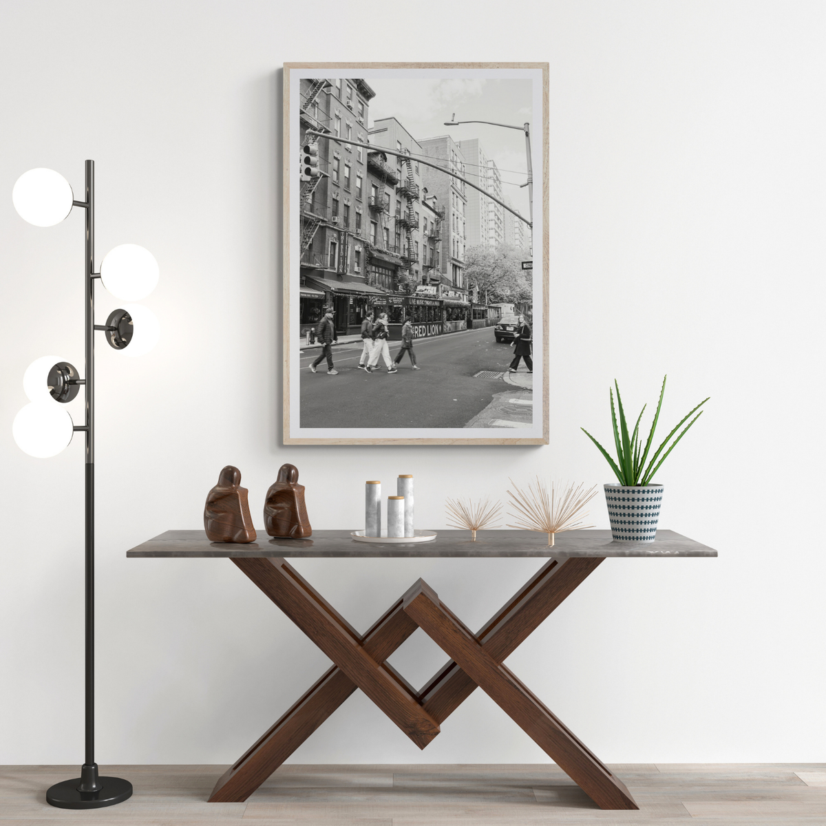 Spectral Streets New York NYC Black & White wall art framed print styled in a room