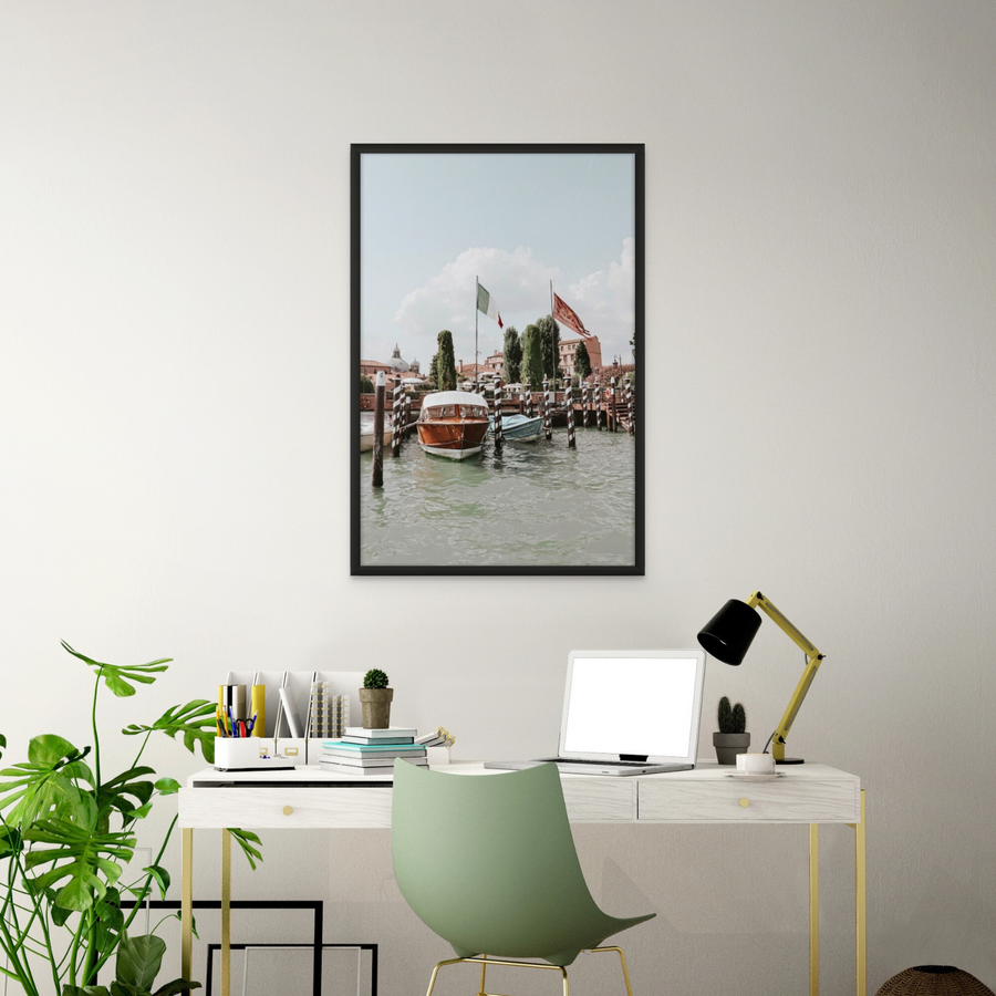 Cipriani Venice wall art framed print styled in a room view 3