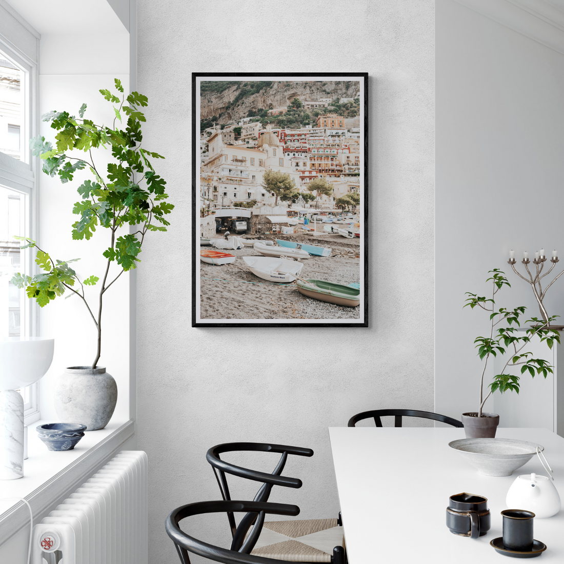 A Memory To Treasure Positano decor wall art framed print styled in a room view 2