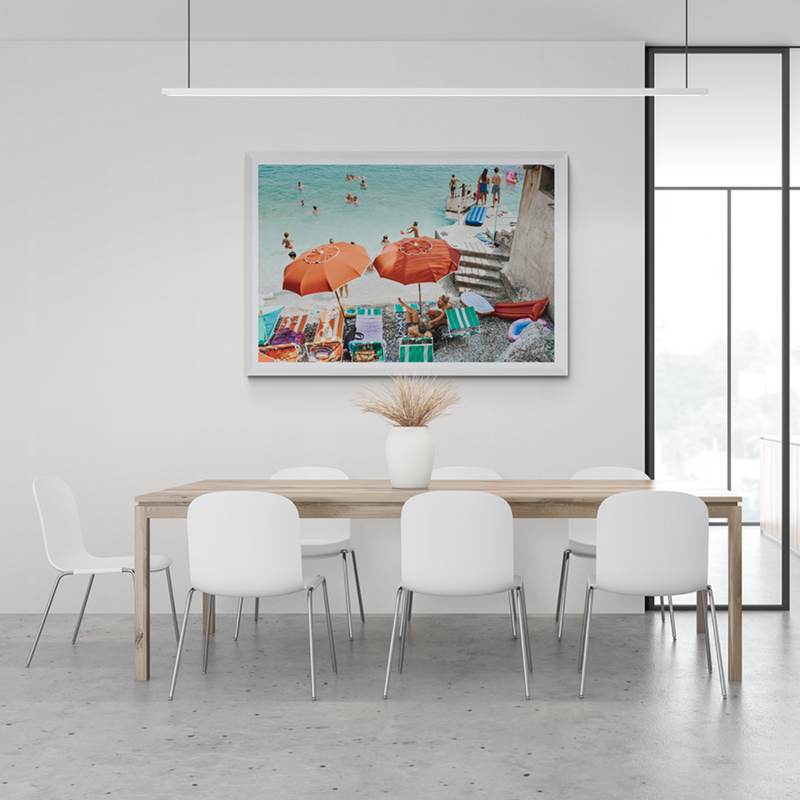 Water Wonderland Capri Mediterranean wall art framed print styled in a room