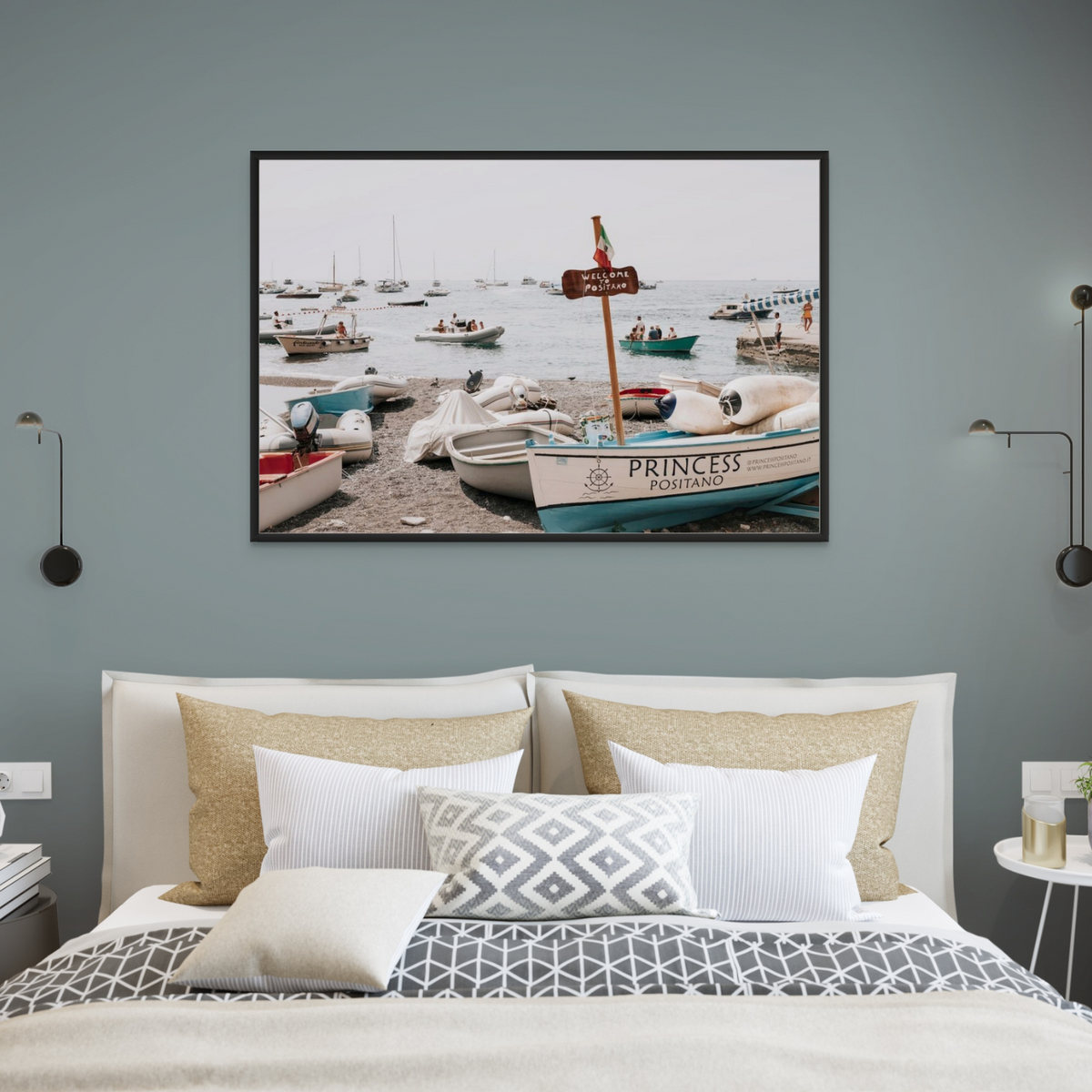 Princess Positano Positano wall art framed print styled in a room view 2