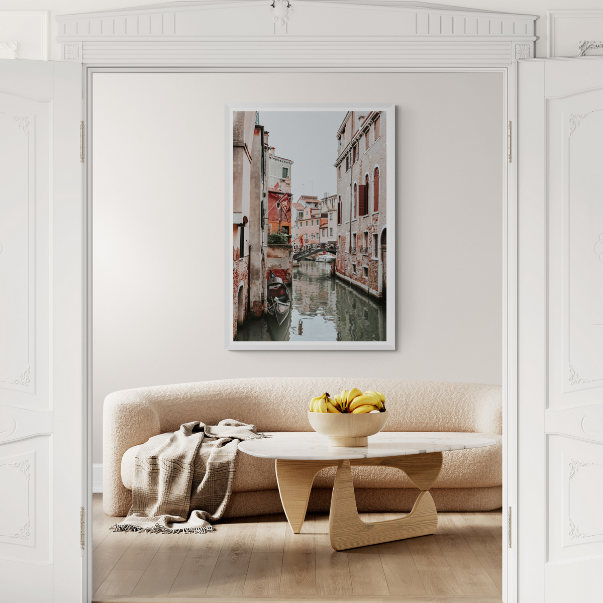 Laguna Veneta Venice Italian wall art framed print styled in a room