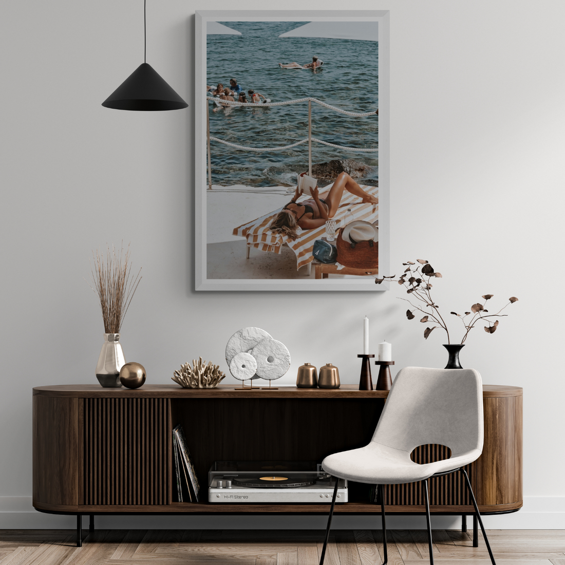 Cloud Nine Tuscany Italian decor wall art framed print styled in a room view 3