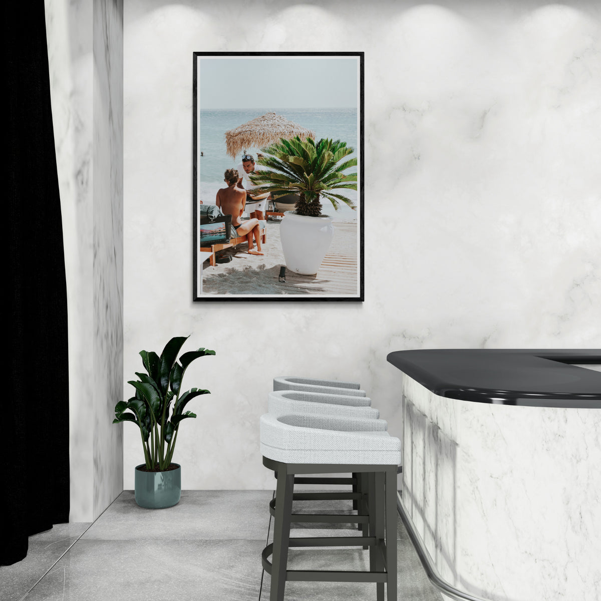 At Your Service framed wall art print styled in a hospitality setting