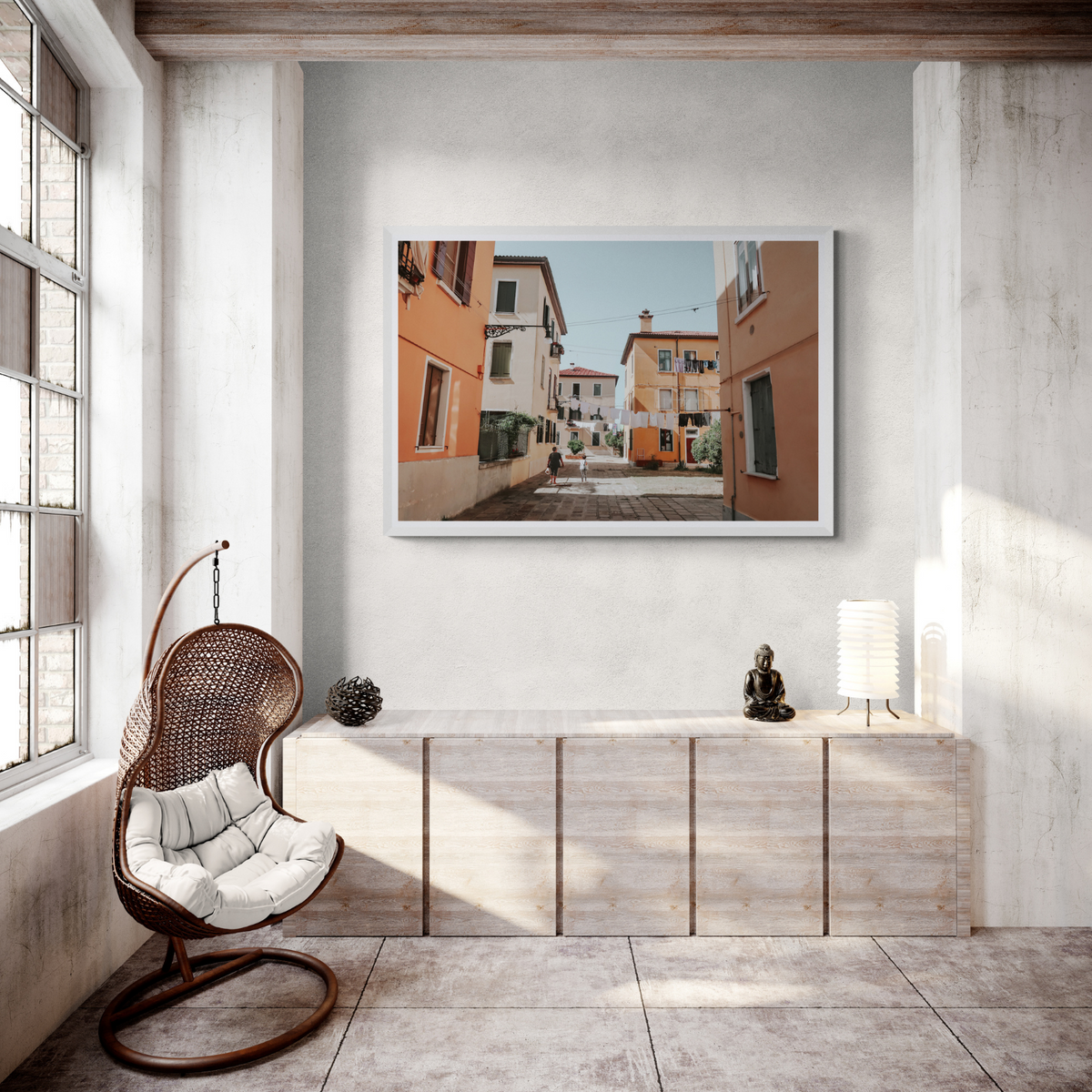 Giorgia Boscolo Venice Italian wall art framed print styled in a room view 2