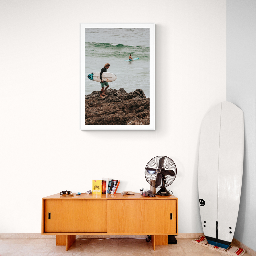Not All Who Wander Are Lost Byron Bay Surf wall art framed print styled in a room view 2
