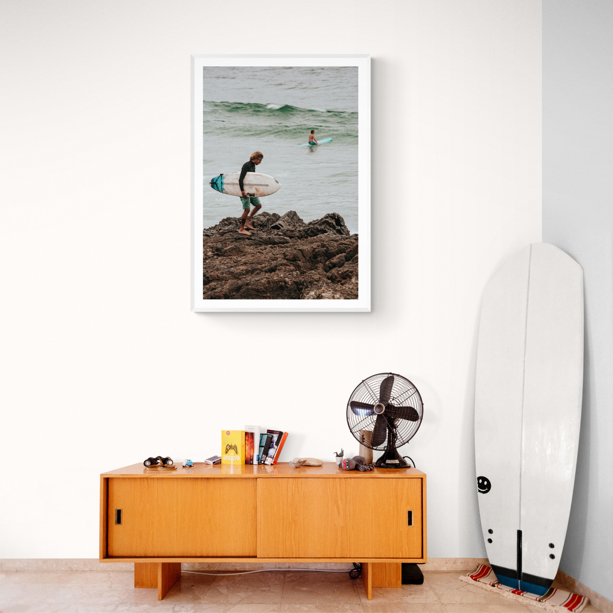 Not All Who Wander Are Lost Byron Bay Surf wall art framed print styled in a room view 2