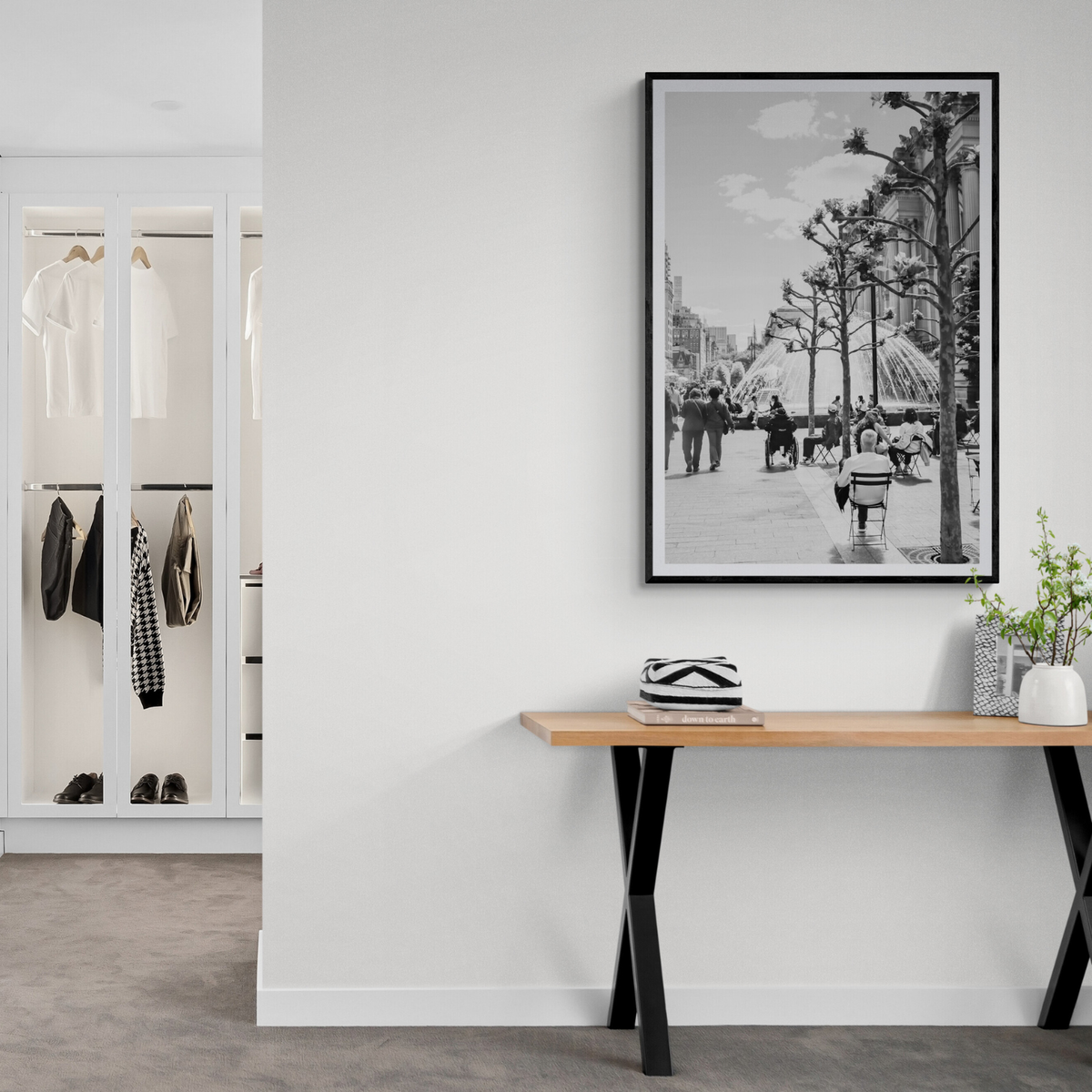 Luminary Noir New York NYC Black & White wall art framed print styled in a room