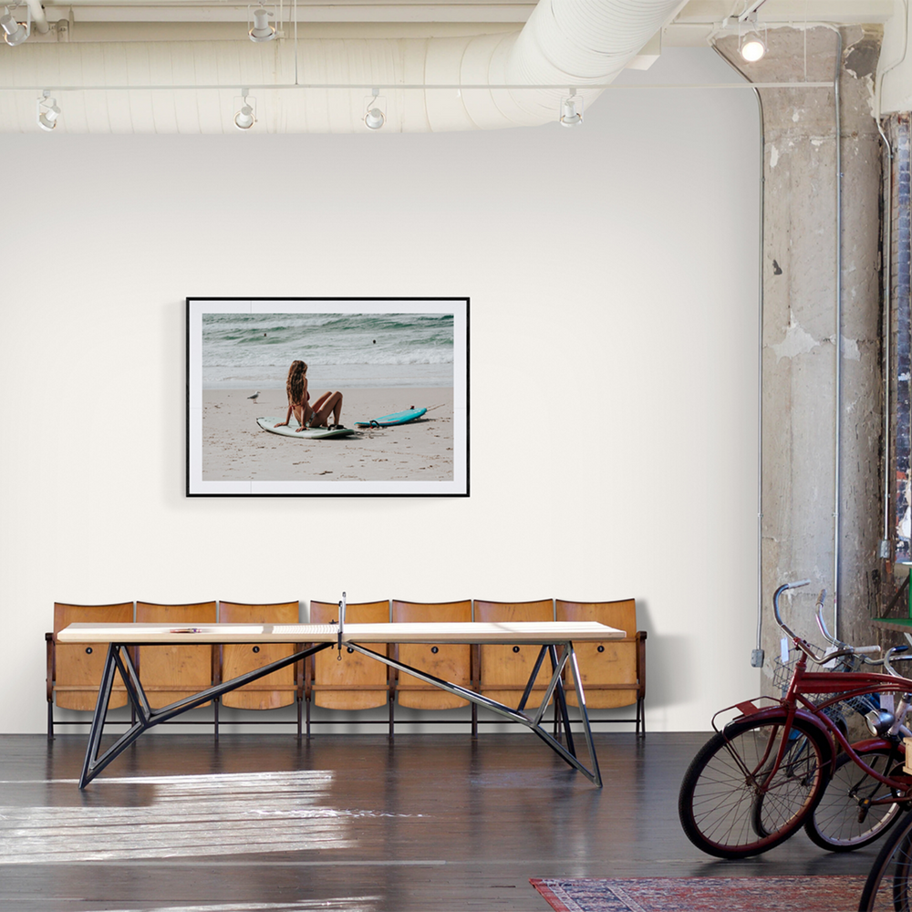 Ciao Bella Byron Bay Surf coastal wall art framed print styled in a room view 2