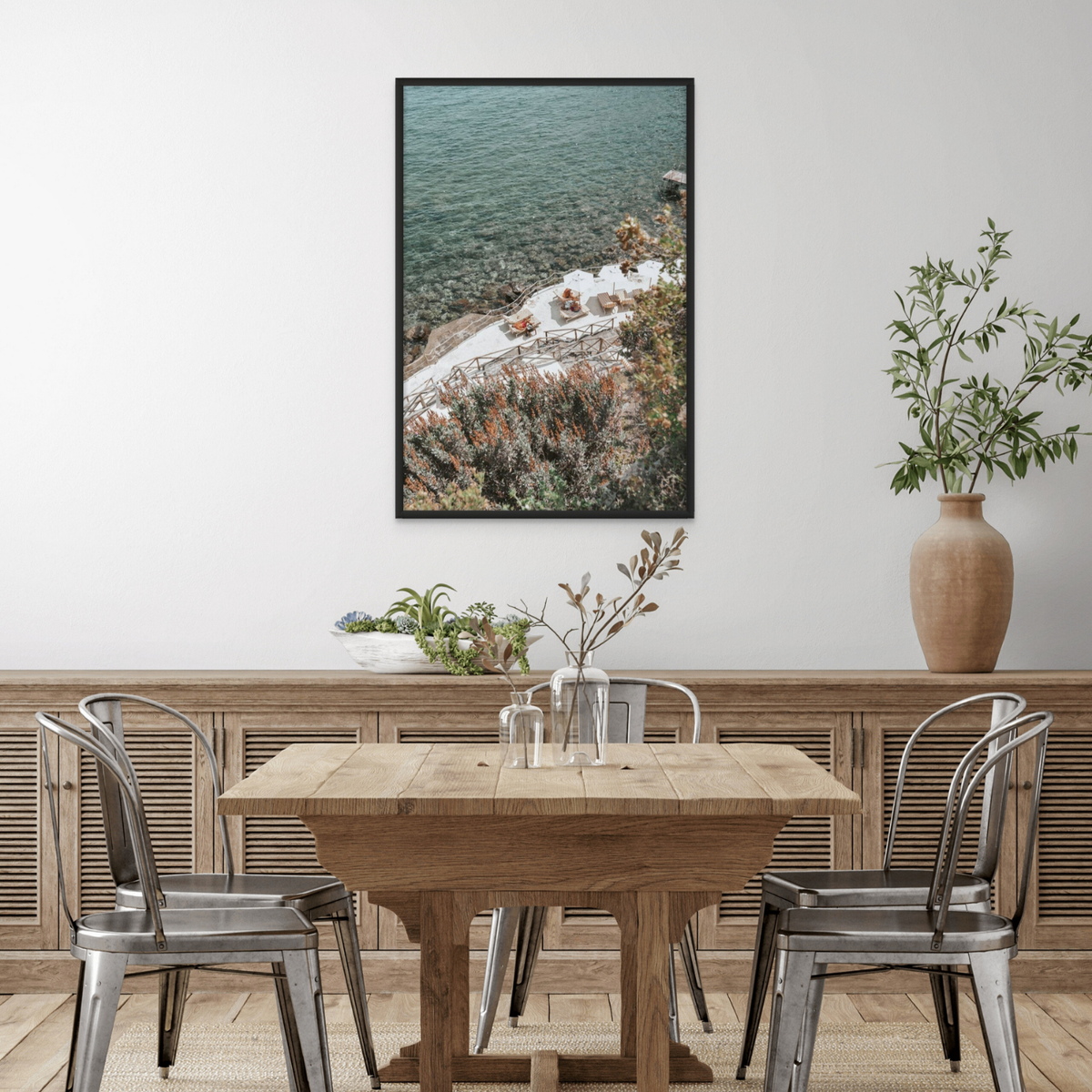Hidden Gem Tuscany coastal wall art framed print styled in a room view 2
