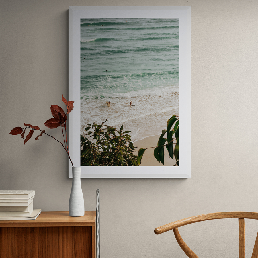Private Paradise Byron Bay beach wall art framed print styled in a room view 3