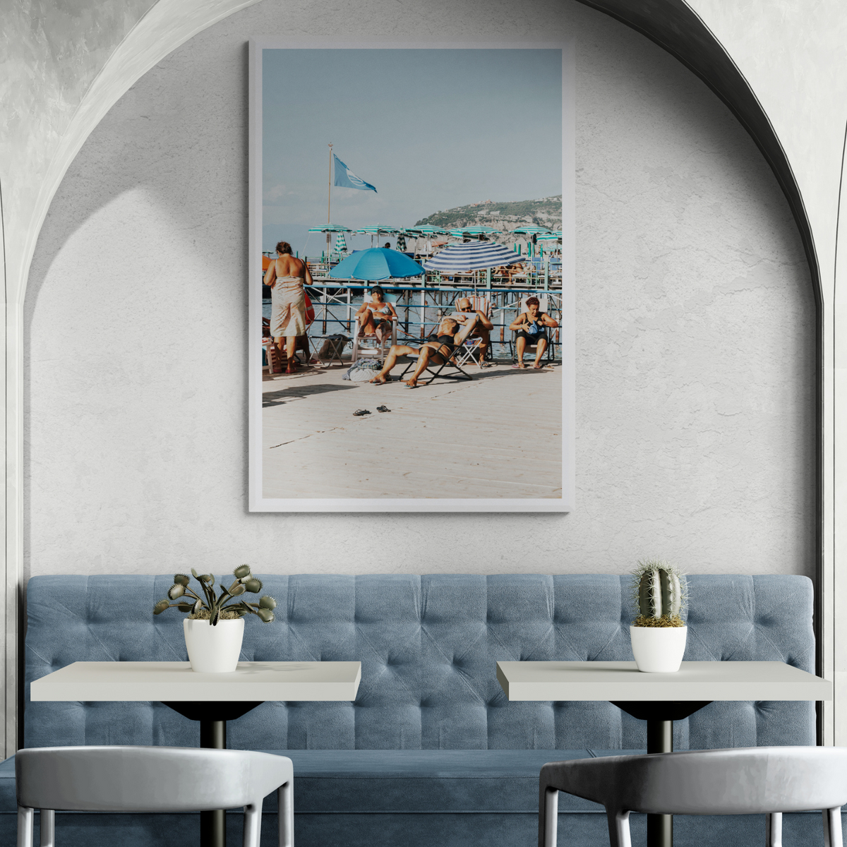 The Golden Years Sorrento Italian wall art framed print styled in a room view 2