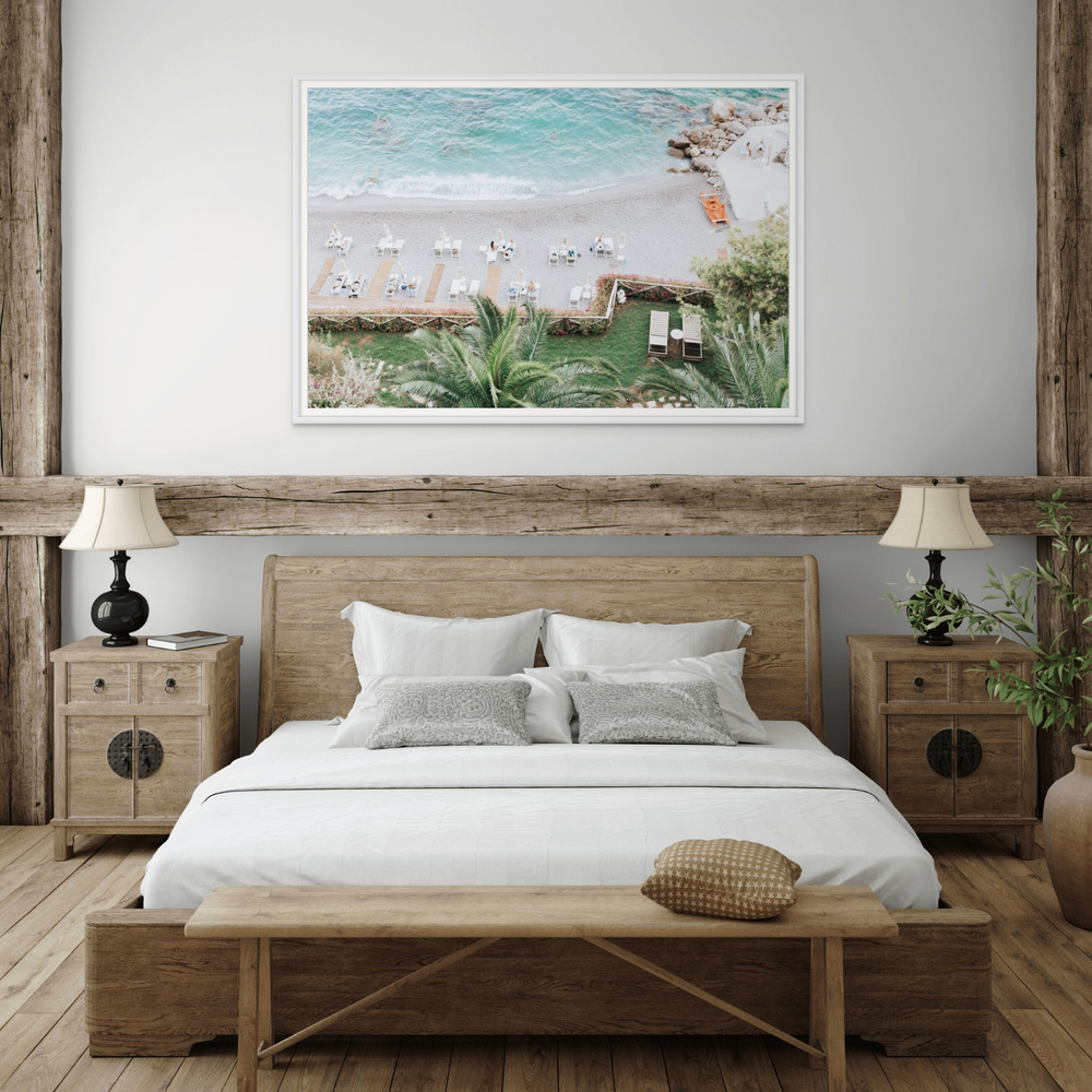 Elysian Amalfi Coast coastal wall art framed print styled in a room view 2