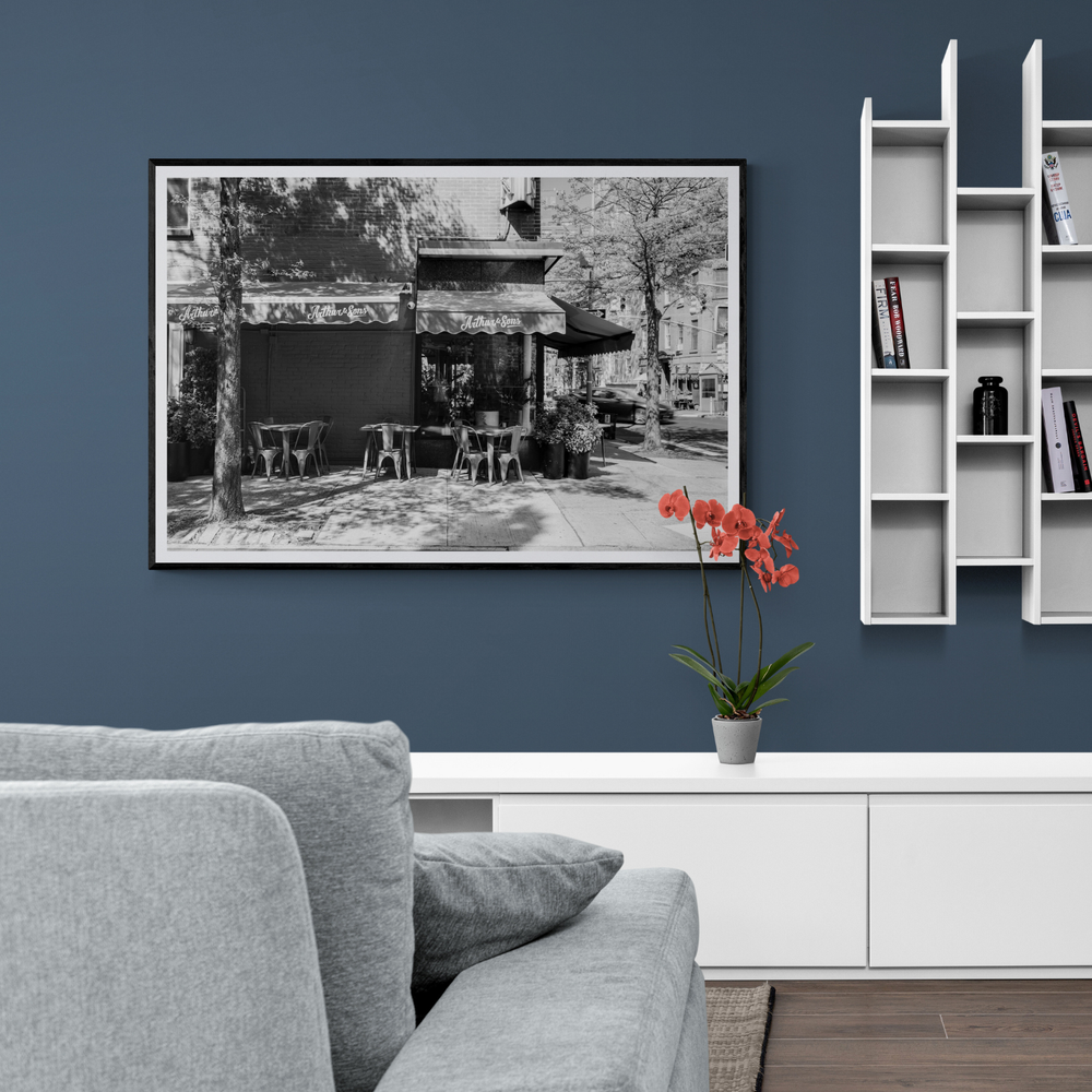 Arthur's Corner New York NYC Restaurant wall art framed print styled in a room view 3