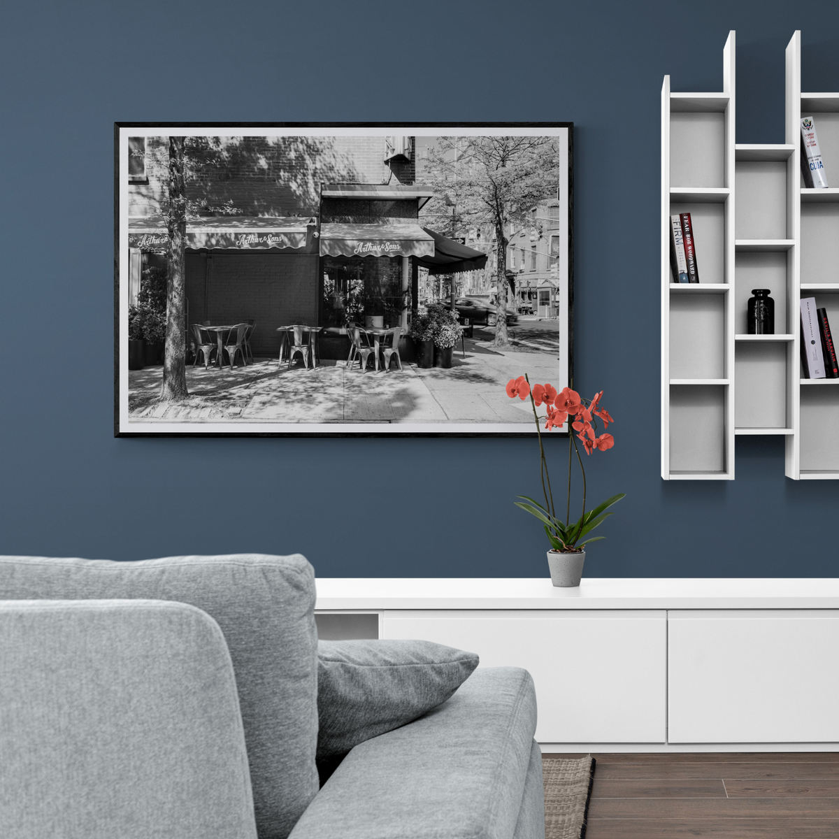 Arthur's Corner New York NYC Restaurant wall art framed print styled in a room view 3