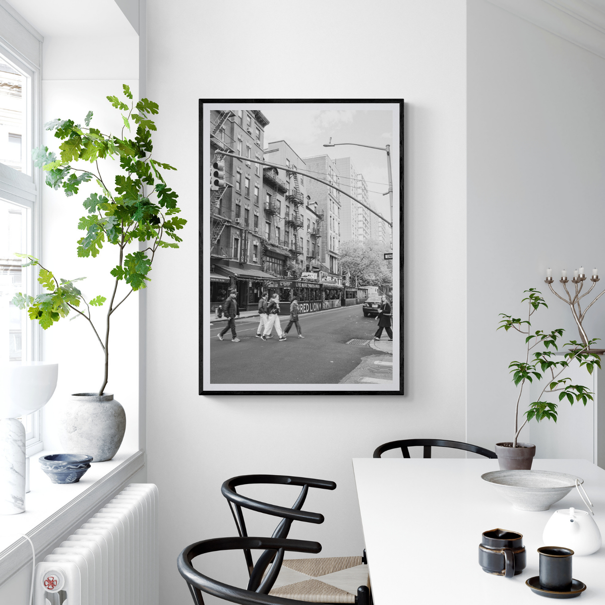 Spectral Streets New York NYC Black & White wall art framed print styled in a room view 3