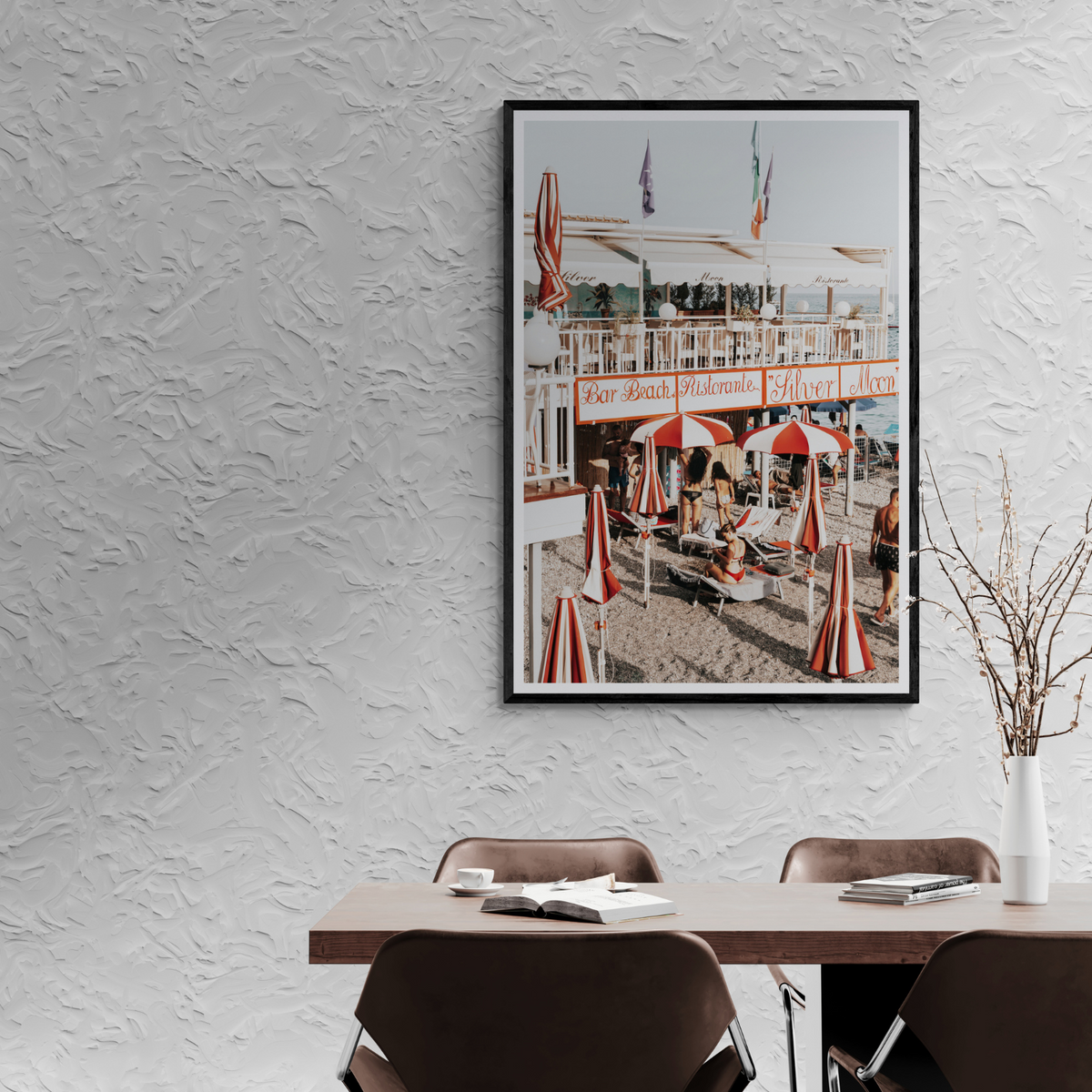 Vintage Amalfi Amalfi Mediterranean wall art framed print styled in a room view 3