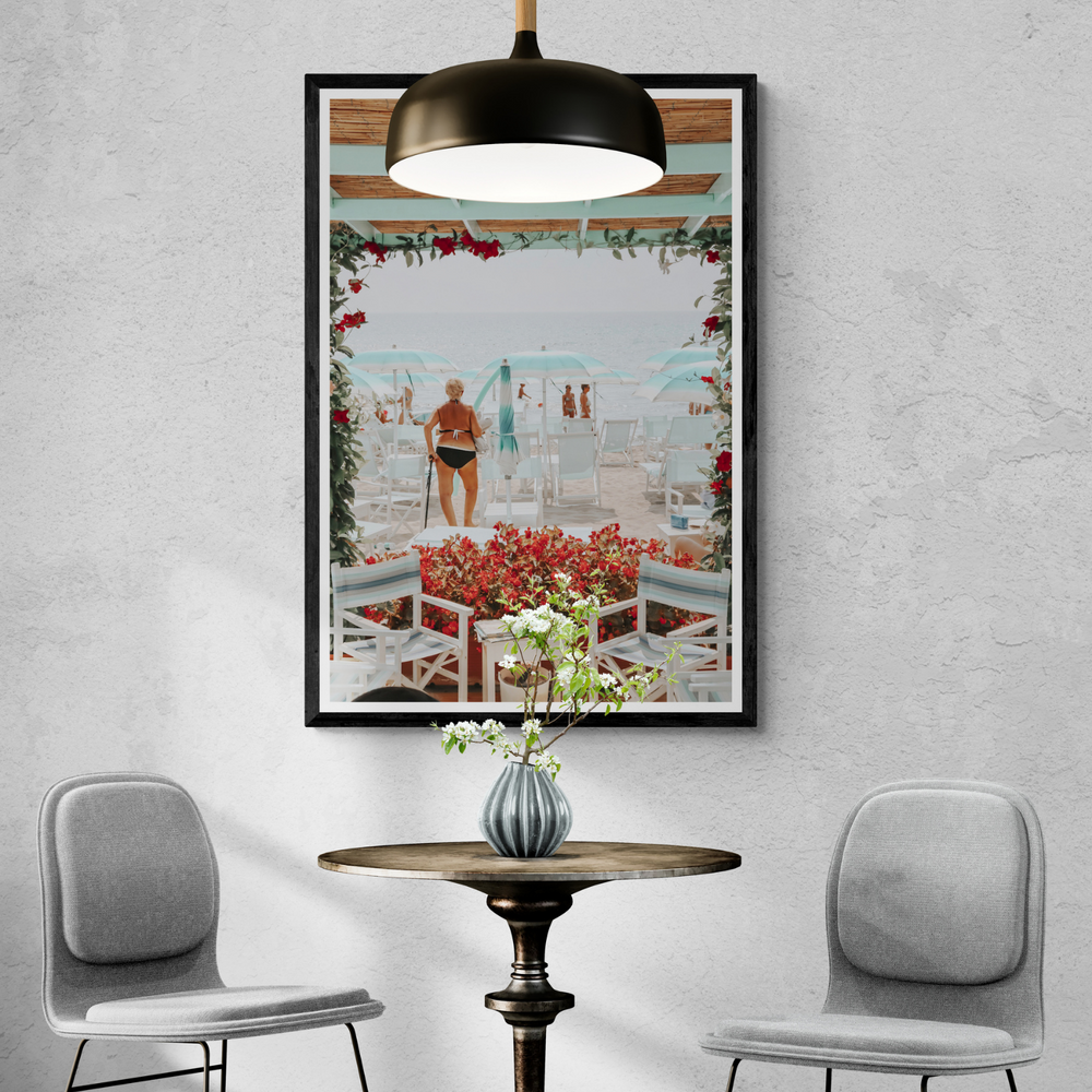 Nonna's Italian Escape Alassio Italian wall art framed print styled in a room view 2