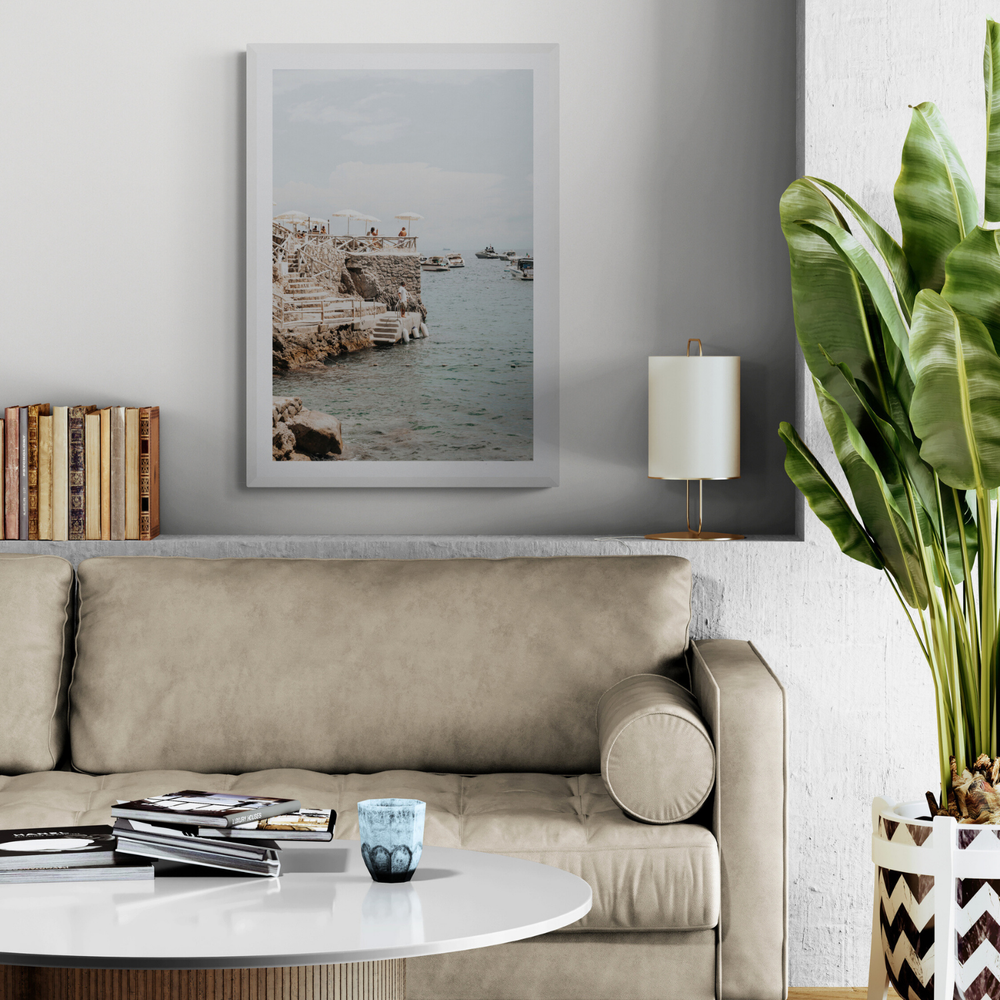Pier Patrol Nerano wall art framed print styled in a room view 2