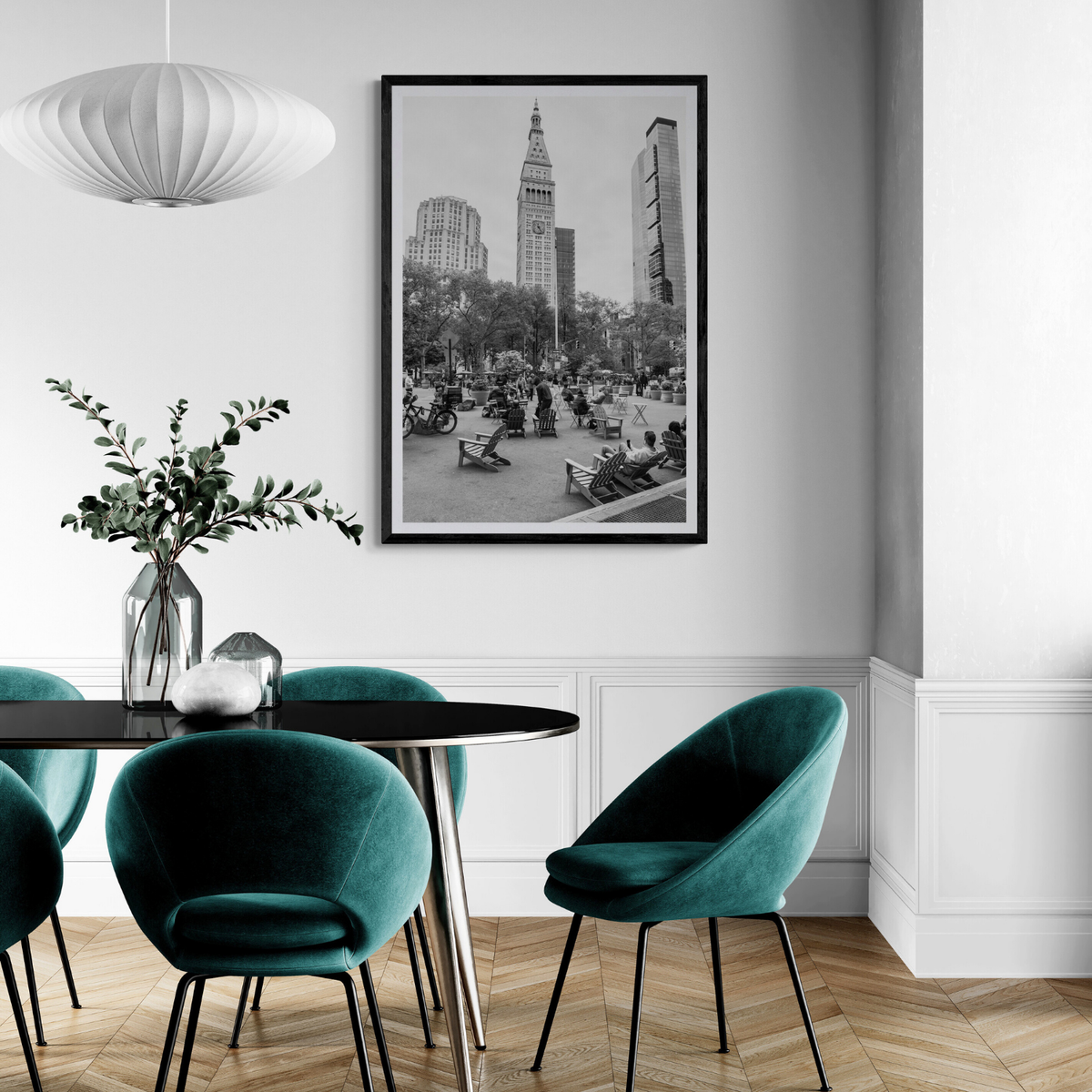 Timeless New York New York NYC Black & White wall art framed print styled in a room