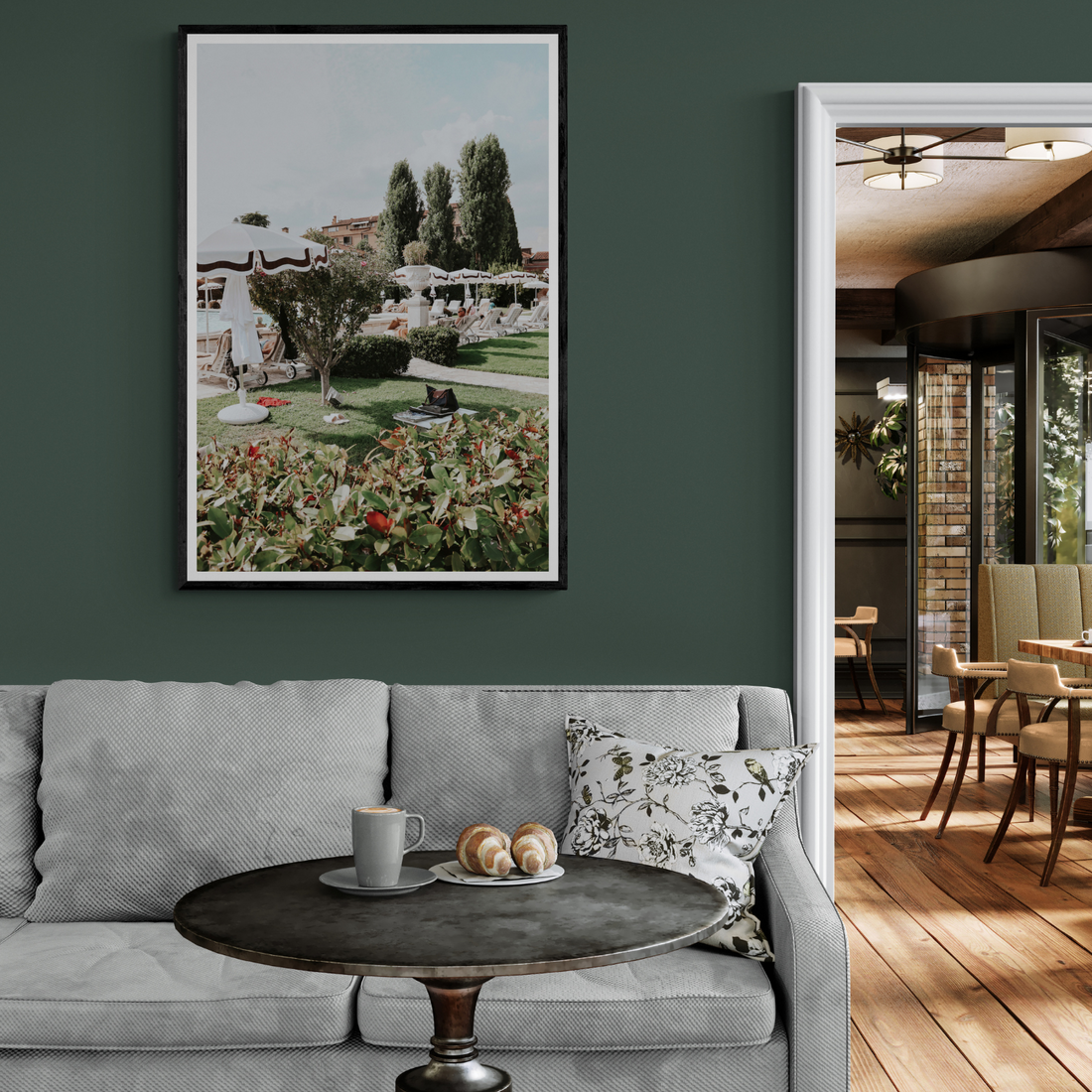La Serenissima Venice Italian wall art framed print styled in a room view 2