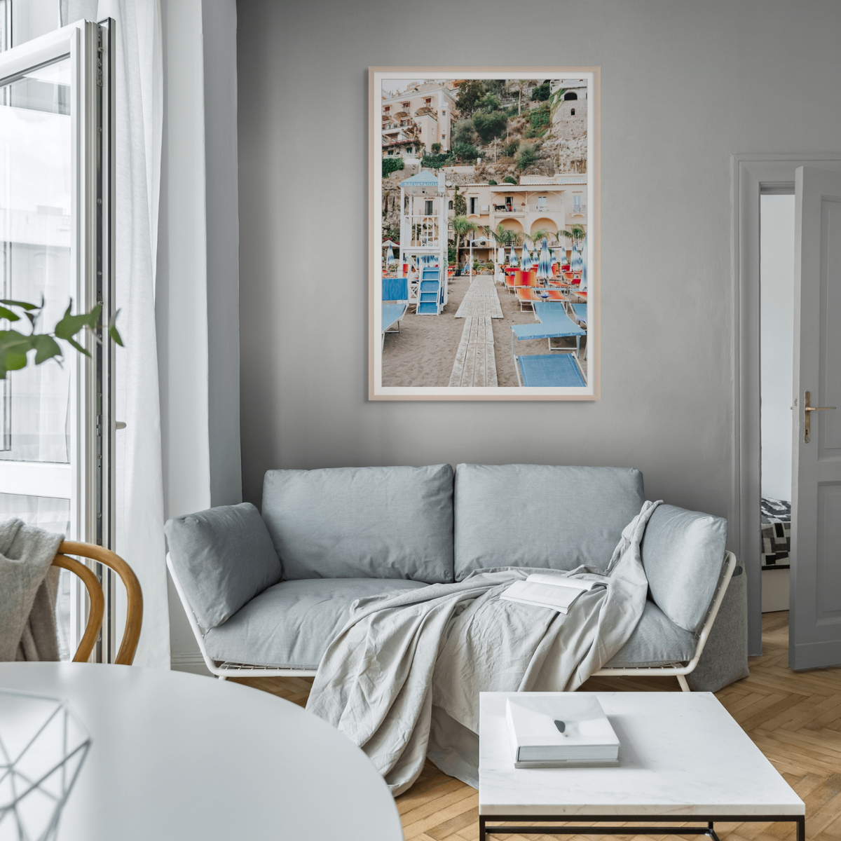 Torre Di Salvataggio Positano wall art framed print styled in a room view 2
