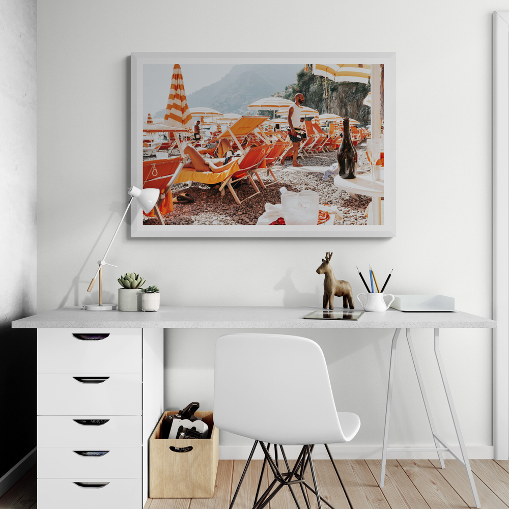 Zesty Shade Positano wall art framed print styled in a room view 2