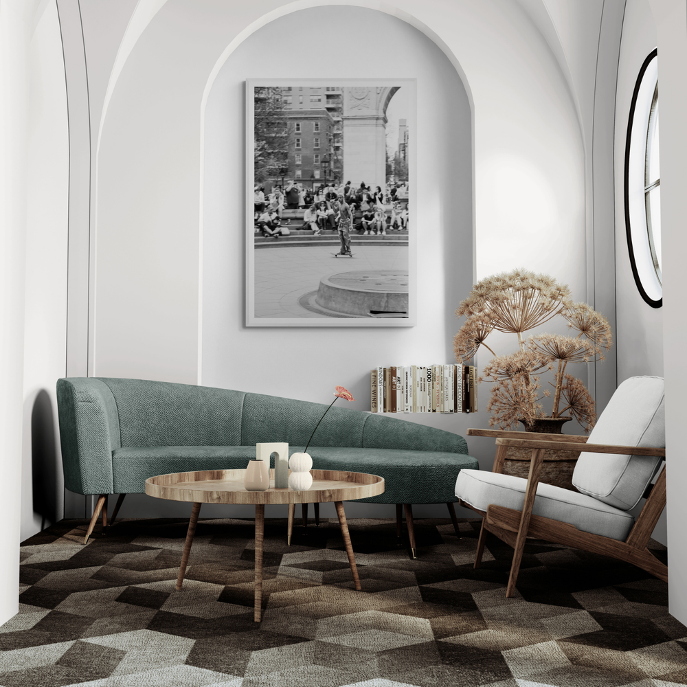 Parkside Pirouettes New York NYC Black & White wall art framed print styled in a room view 2