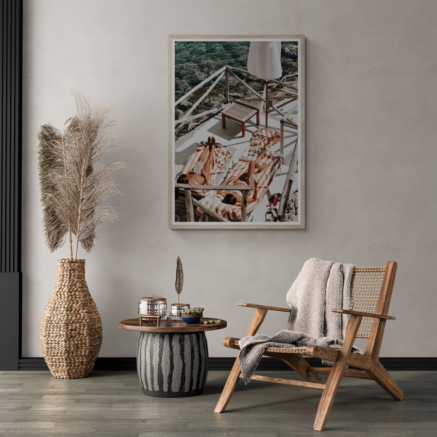 Sun Kissed Tuscany coastal Mediterranean wall art framed print styled in a room view 2