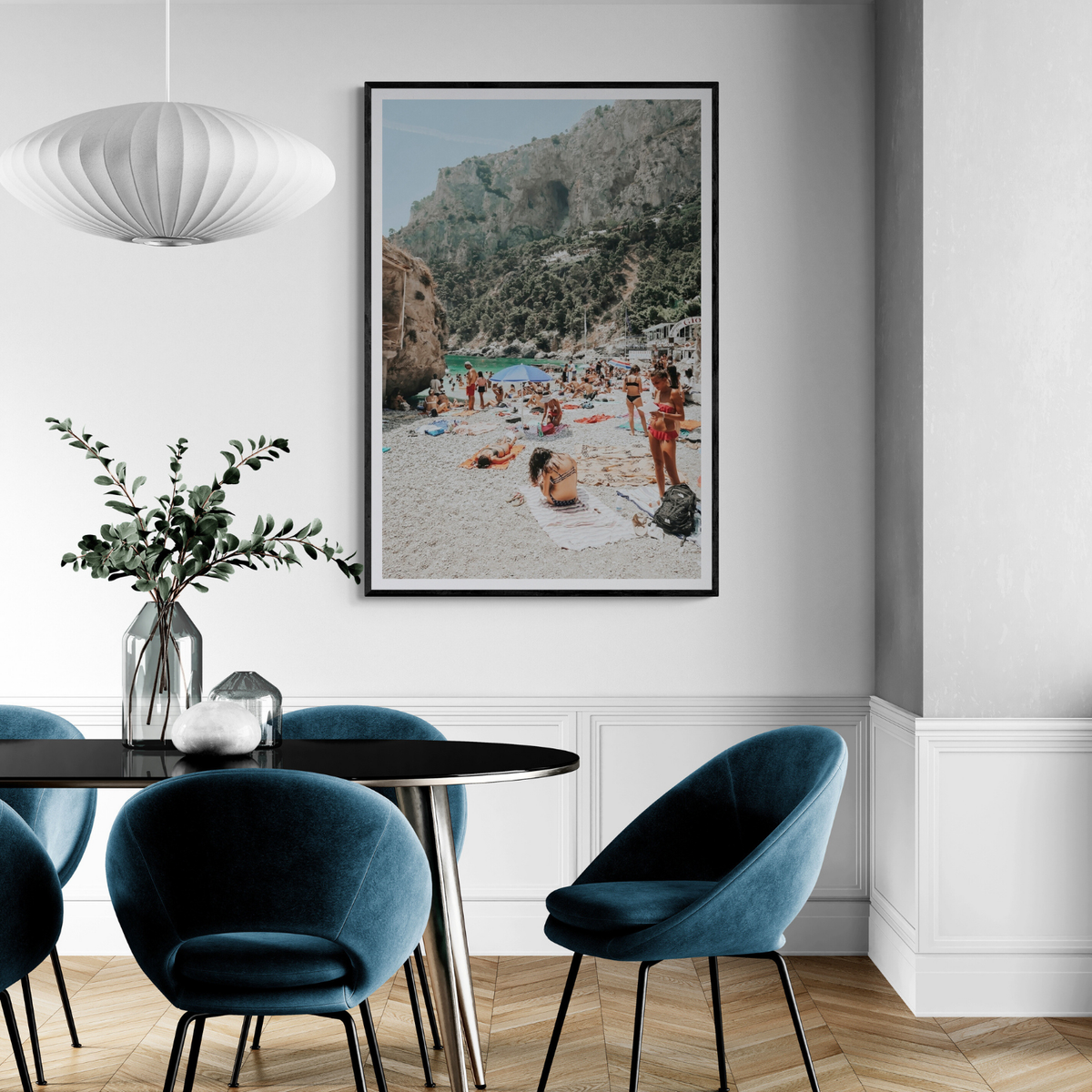 Marina Piccola Capri Mediterranean wall art framed print styled in a room view 2
