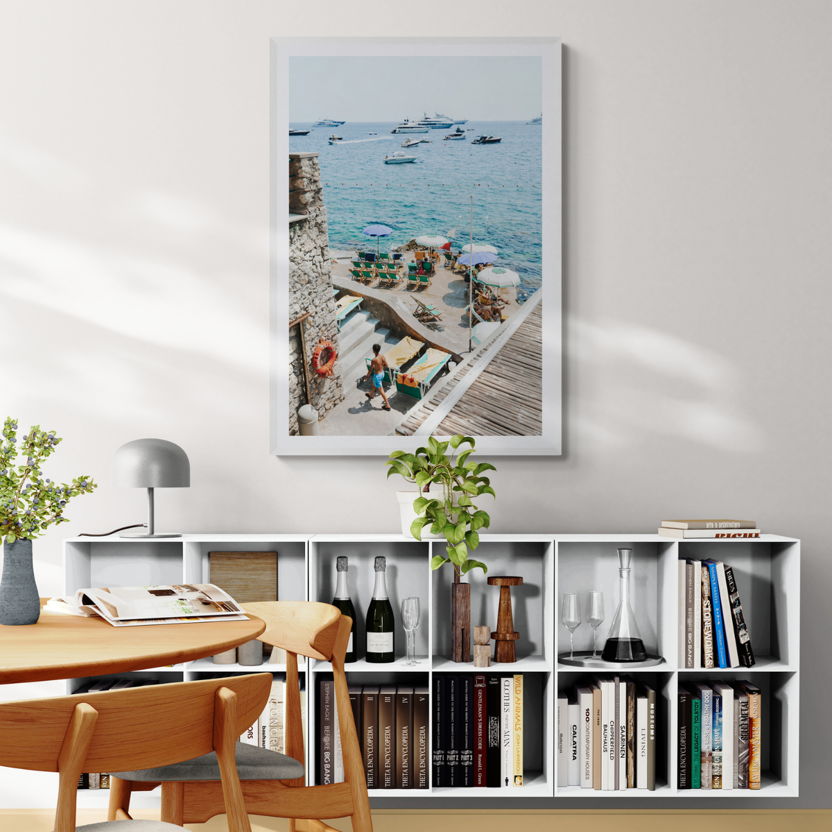 Canzone di Capri Capri Italian beach wall art framed print styled in a room